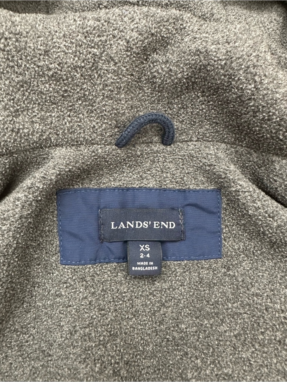 Lands' End Blue Squall Jacket Hooded Thermacheck Fleece Lined Parka XS 2-4 - Picture 3 of 15